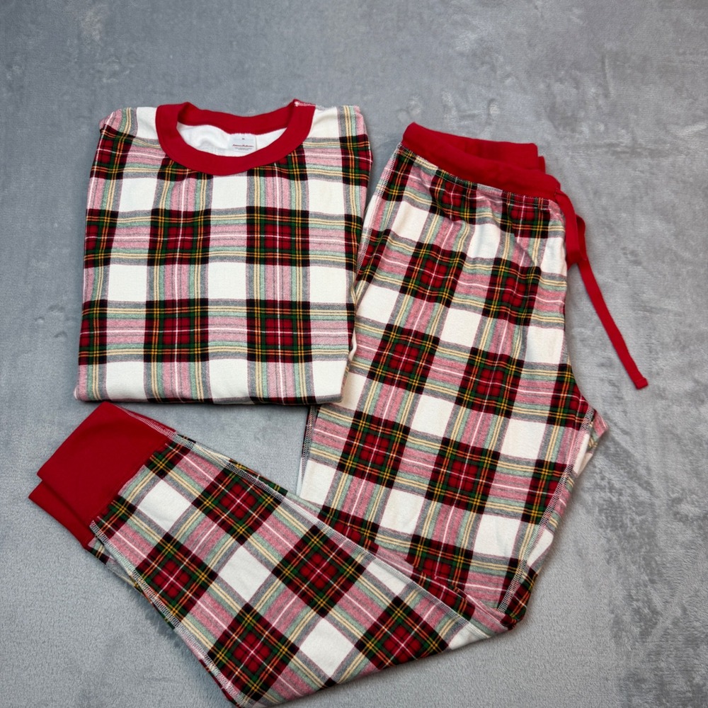 Hanna Andersson Pajama Set Women XL Red Plaid Organic Cotton Family Christmas
